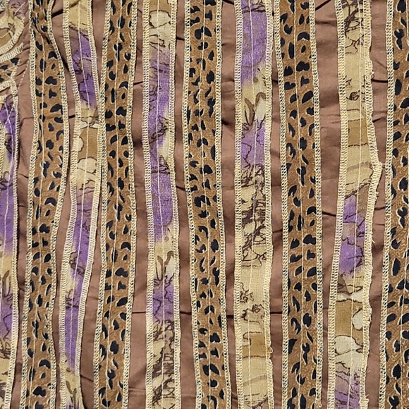 Leopard and Purple Striped Button Up Shirt - Picture 8 of 8
